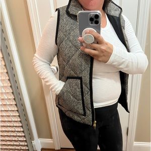 JCREW Herringbone Vest! Black and White! XS